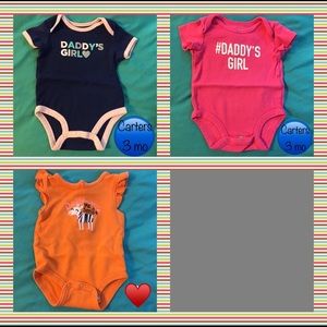 💝Baby Girls 0-3/3M Onesie Lot💝 Daddy